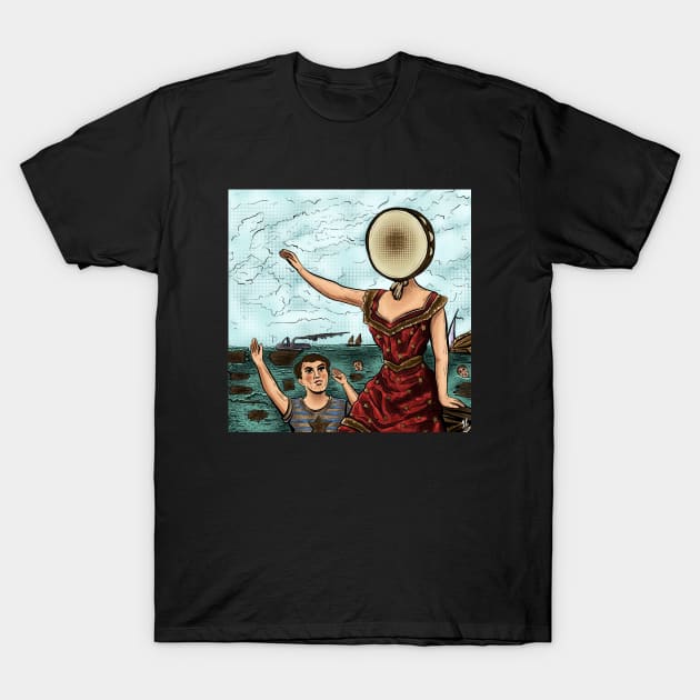 In The Aeroplane Over The Sea Comic Style T-Shirt by Huxley Berg